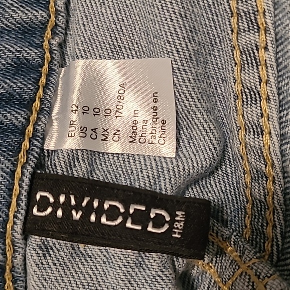 H&M Divided Baggy Loose Fit Mid Waist Wide Leg Jeans Wm 10 Cotton Casual Trendy - Picture 9 of 14